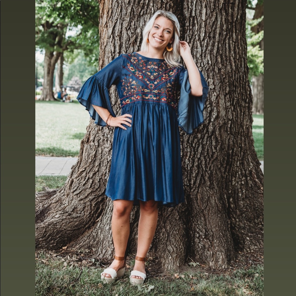 Floral embroidered dress